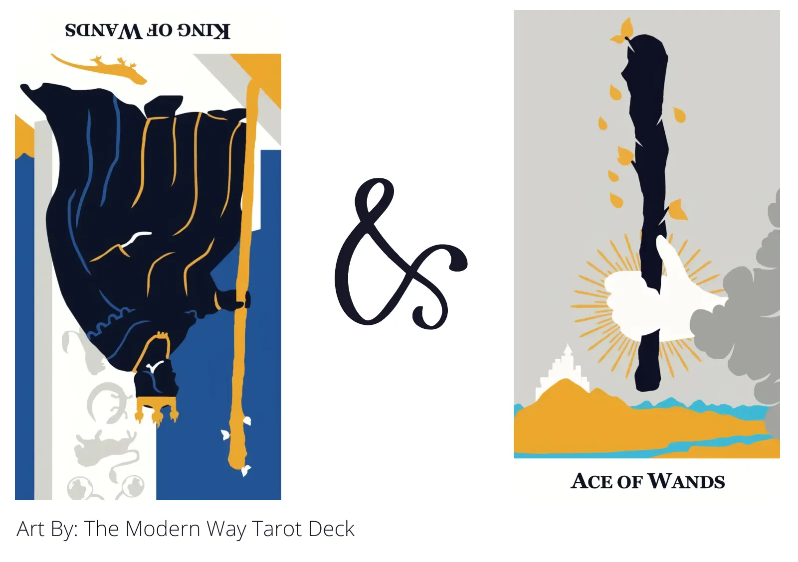 king of wands reversed and ace of wands tarot cards together