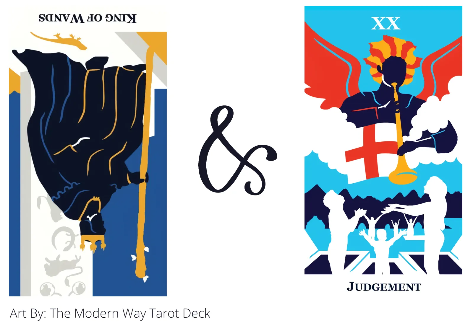 king of wands reversed and judgement tarot cards together