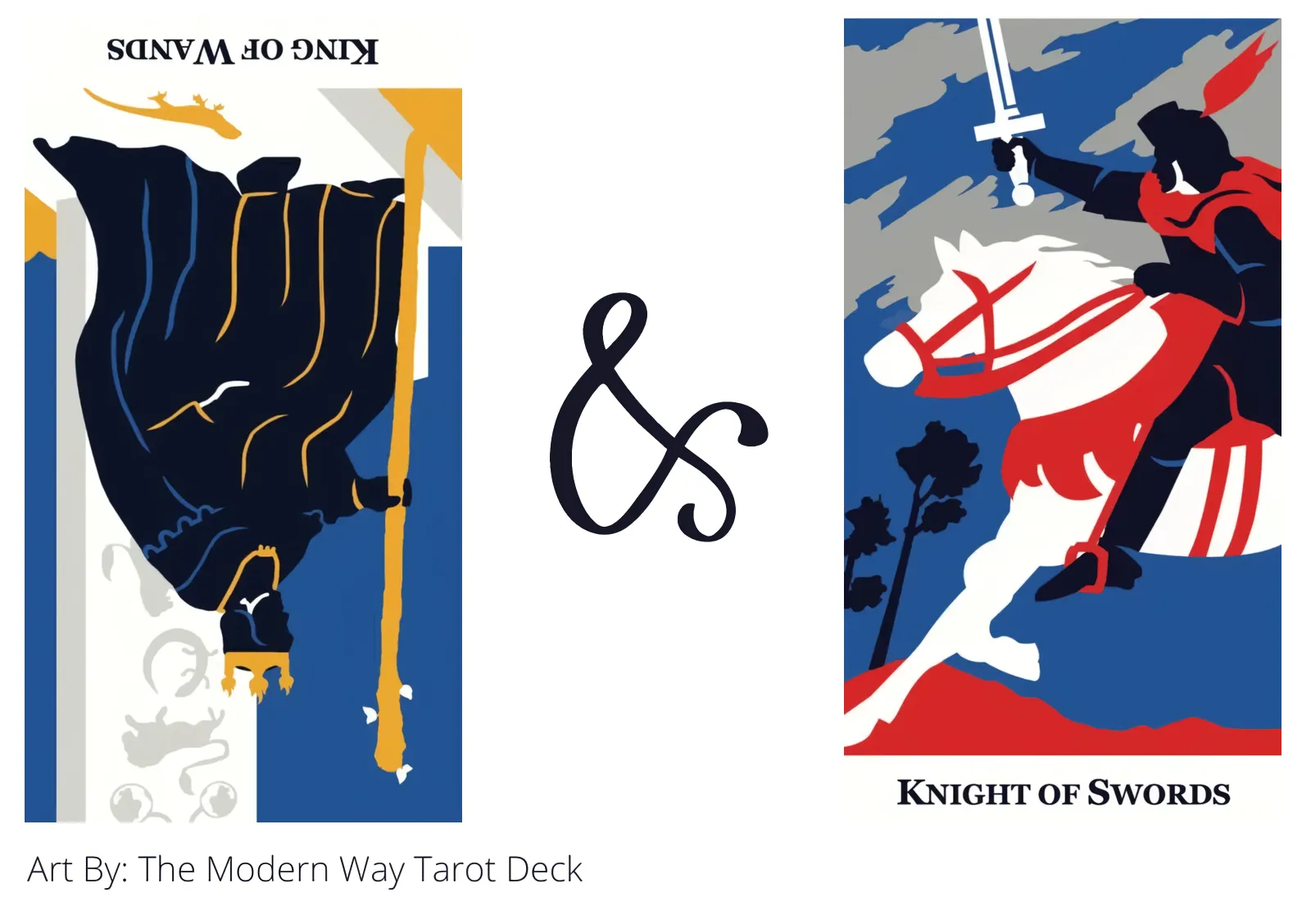 king of wands reversed and knight of swords tarot cards together
