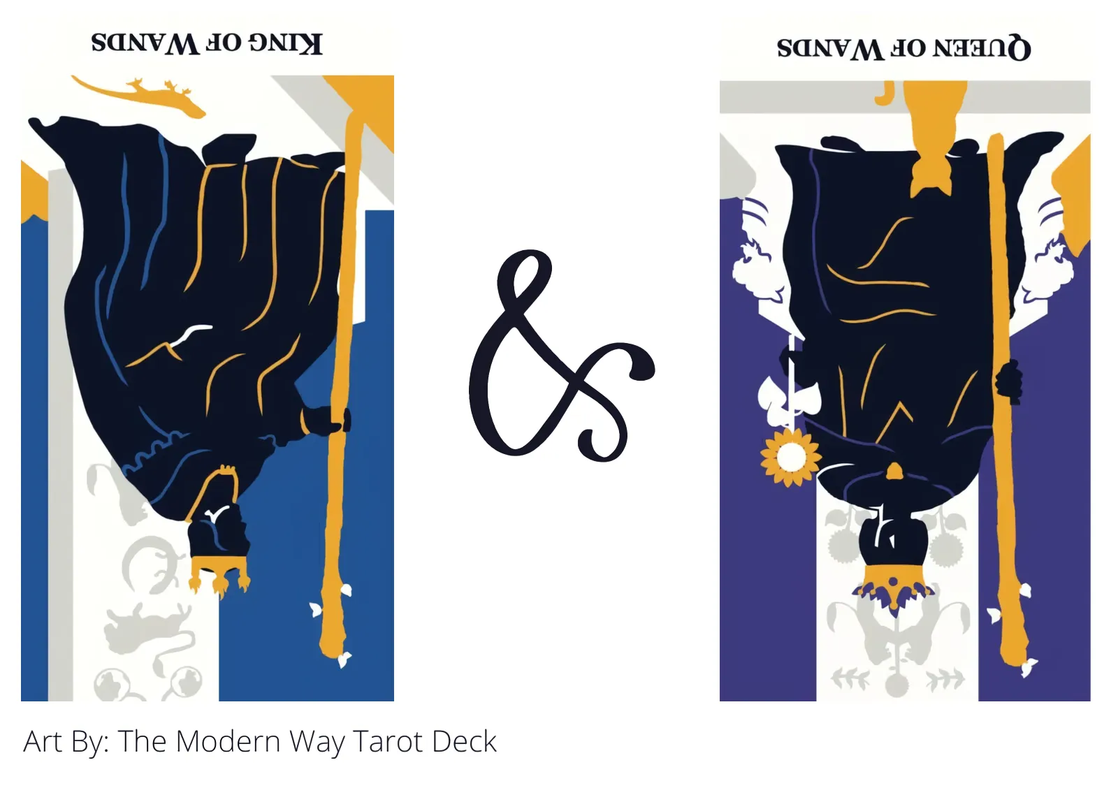 king of wands reversed and queen of wands reversed tarot cards together