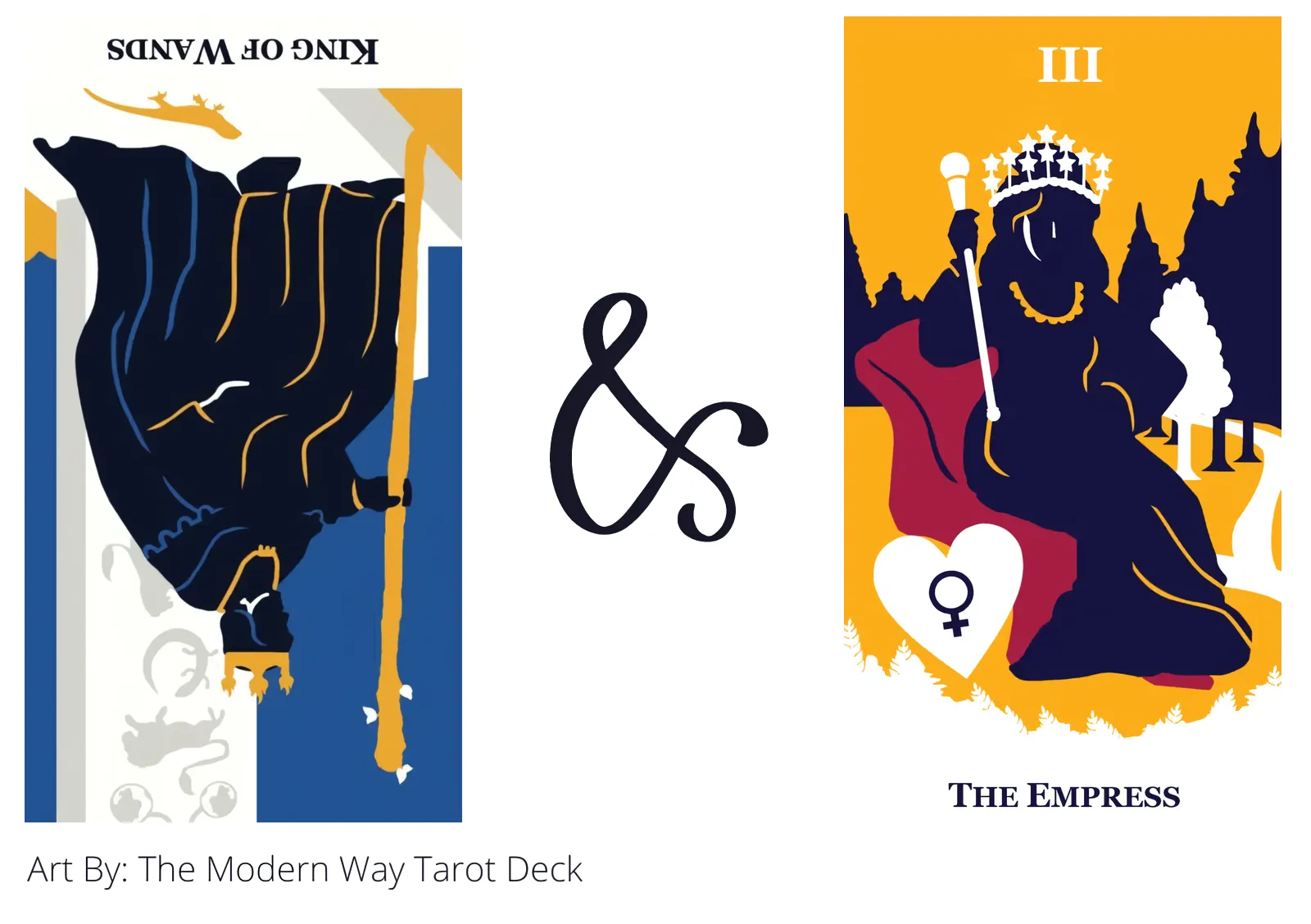 king of wands reversed and the empress tarot cards together