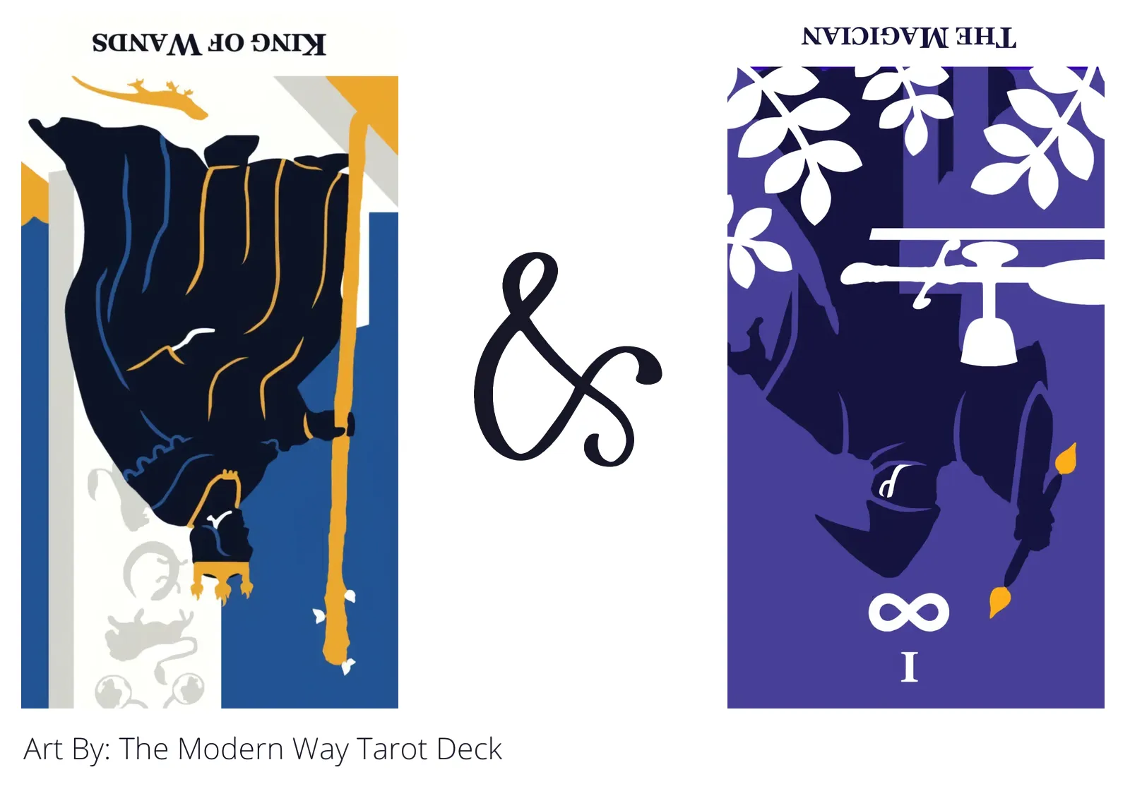 king of wands reversed and the magician reversed tarot cards together