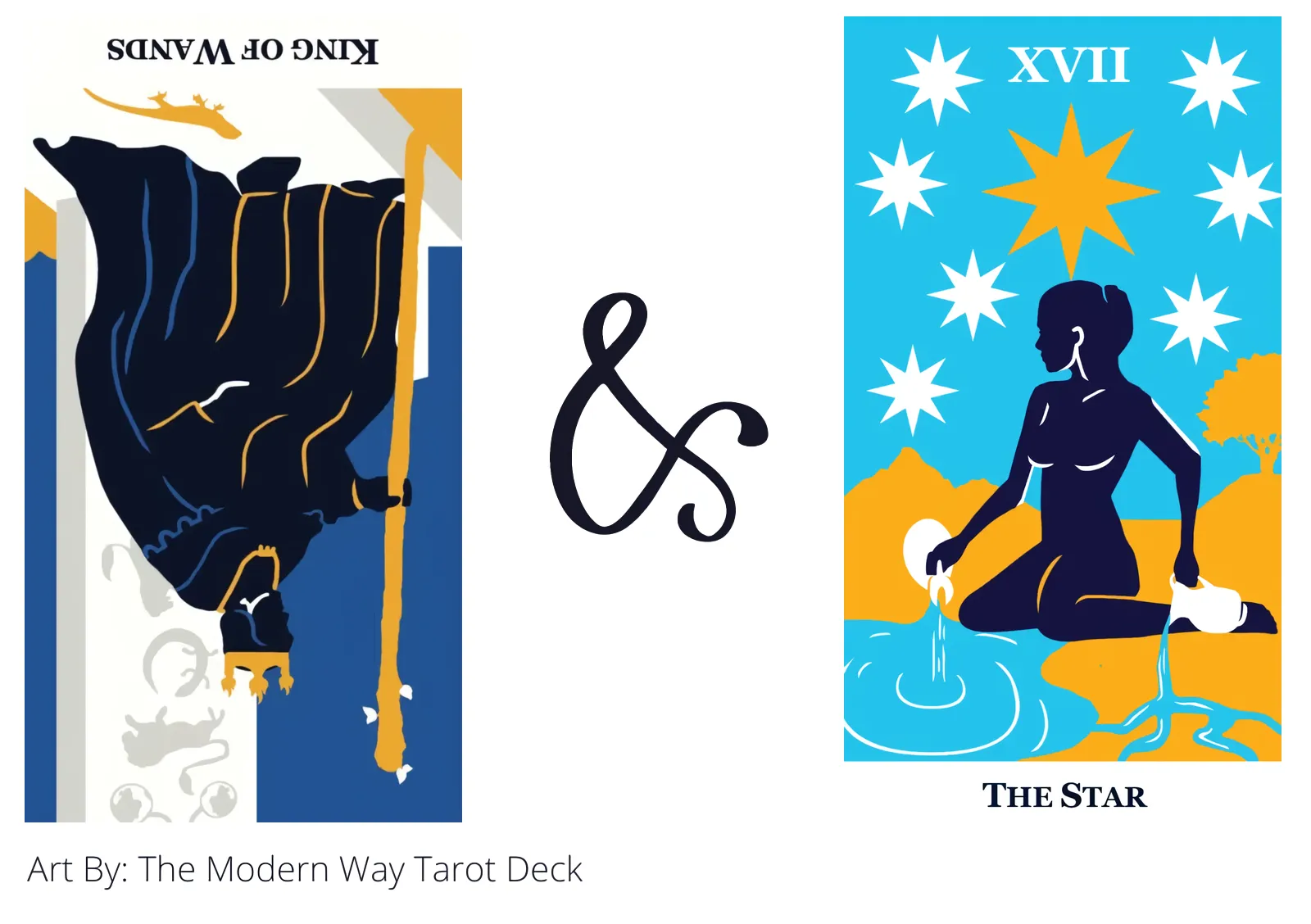 king of wands reversed and the star tarot cards together