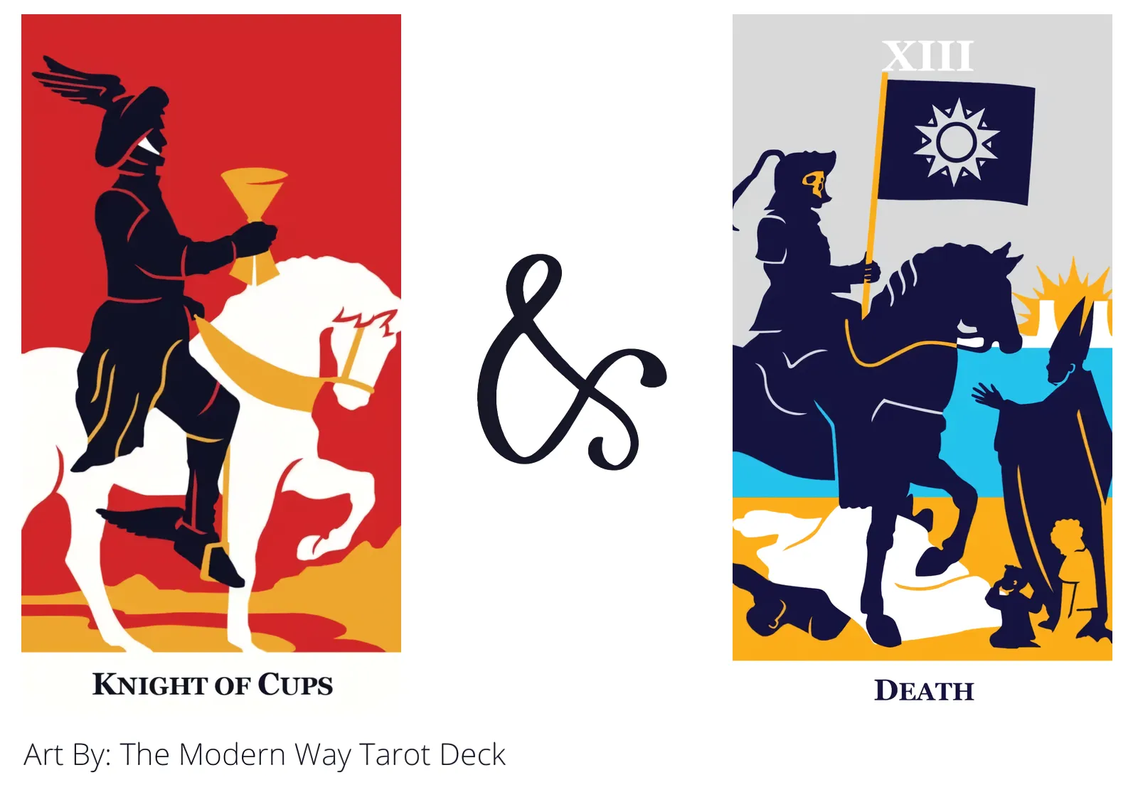 knight of cups and death tarot cards together