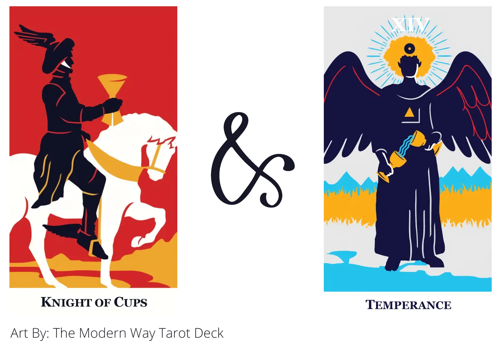 knight of cups and temperance tarot cards together