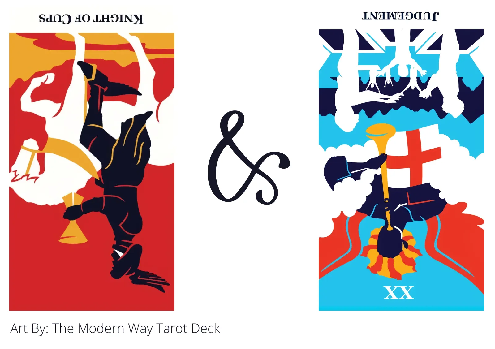 knight of cups reversed and judgement reversed tarot cards together