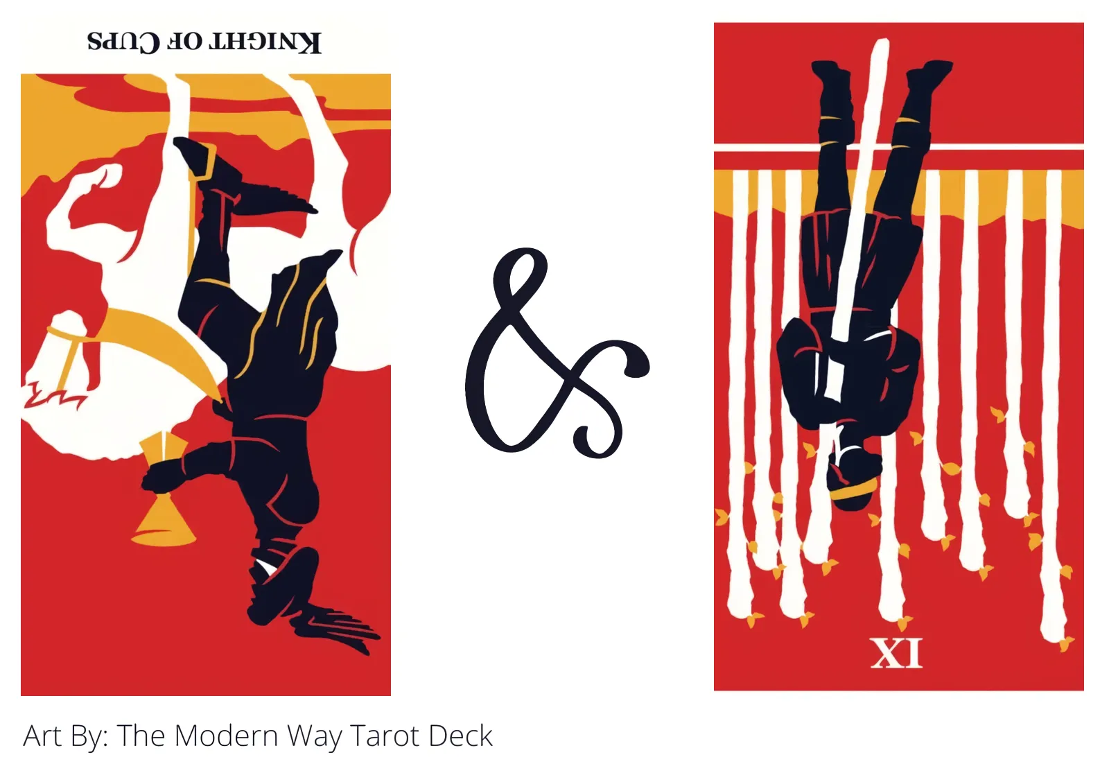 knight of cups reversed and nine of wands reversed tarot cards together