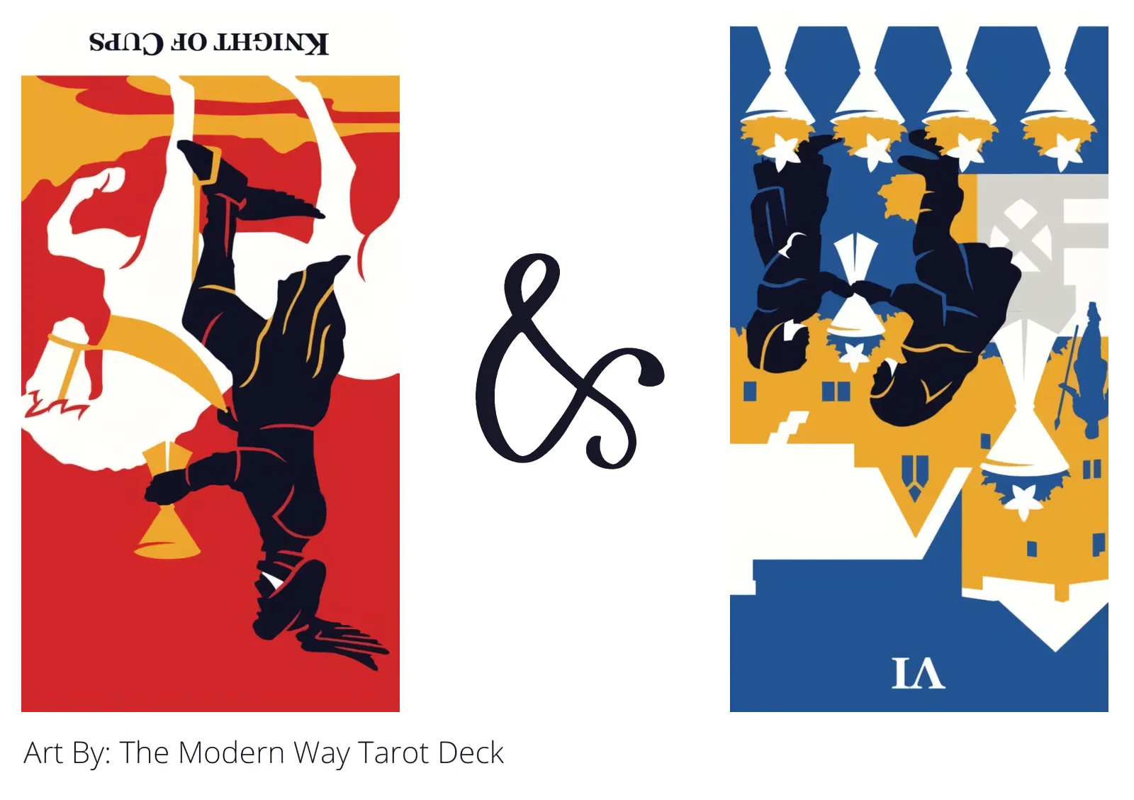 knight of cups reversed and six of cups reversed tarot cards together