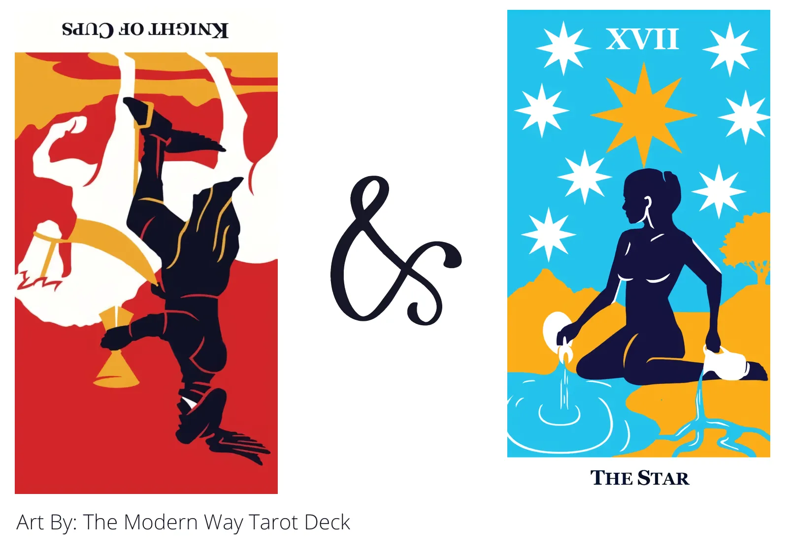 knight of cups reversed and the star tarot cards together