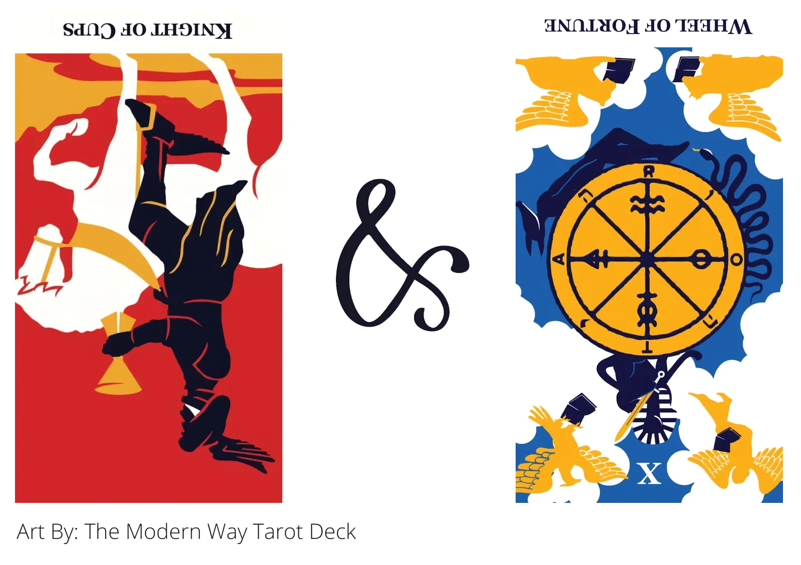 knight of cups reversed and wheel of fortune reversed tarot cards together