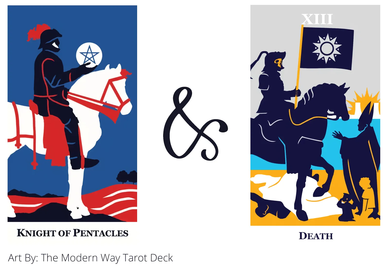 knight of pentacles and death tarot cards together