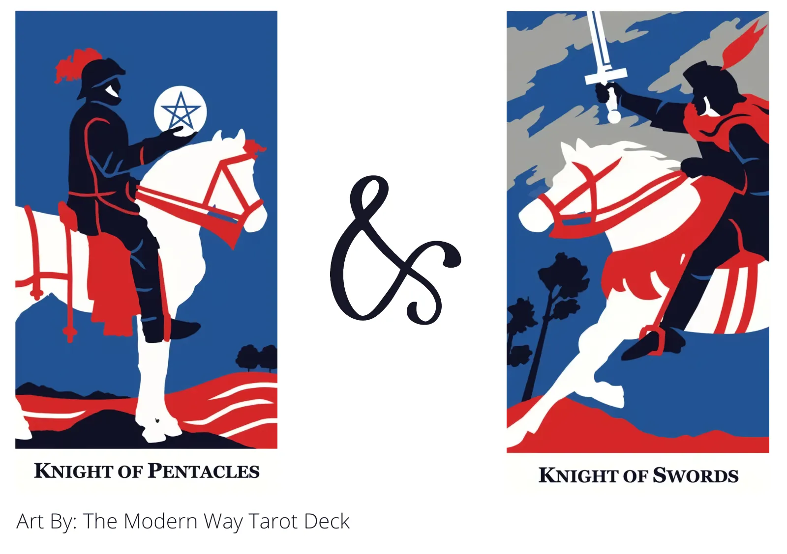 knight of pentacles and knight of swords tarot cards together