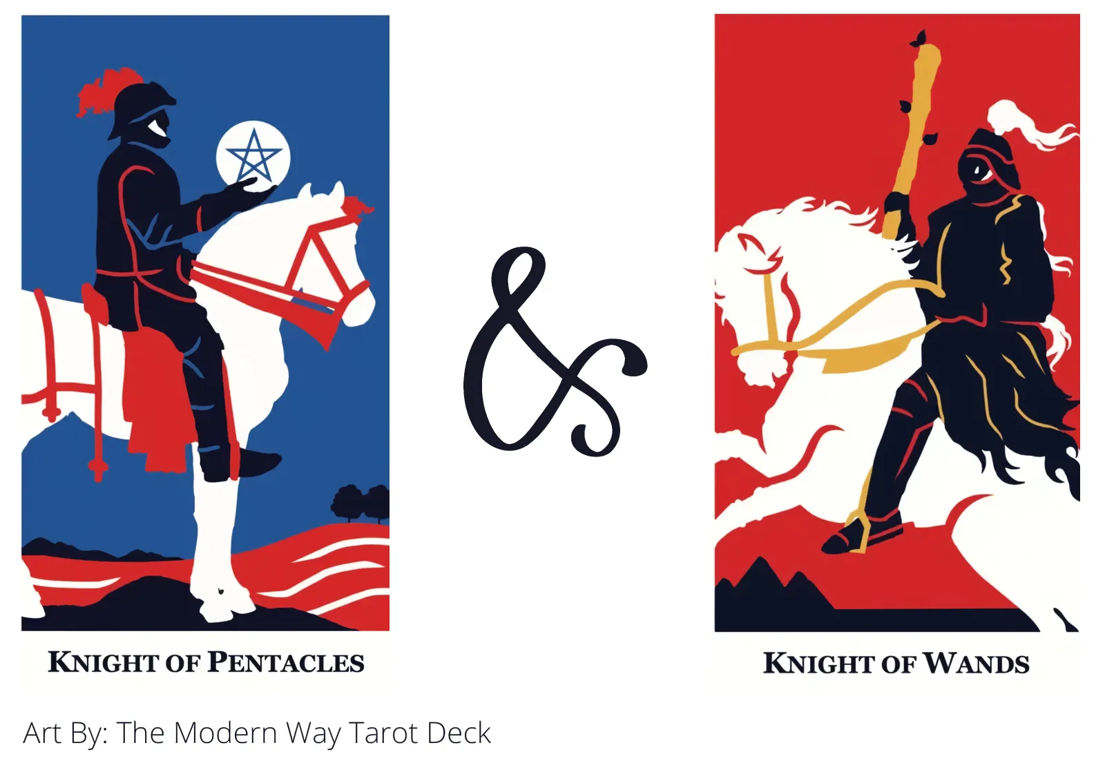 knight of pentacles and knight of wands tarot cards together