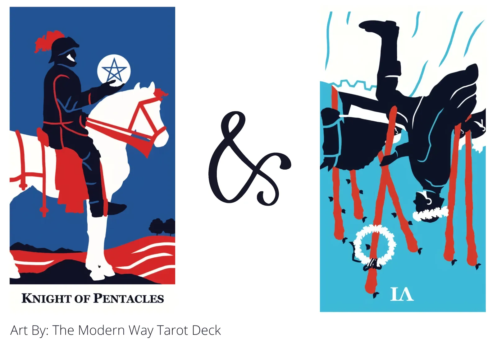 knight of pentacles and six of wands reversed tarot cards together