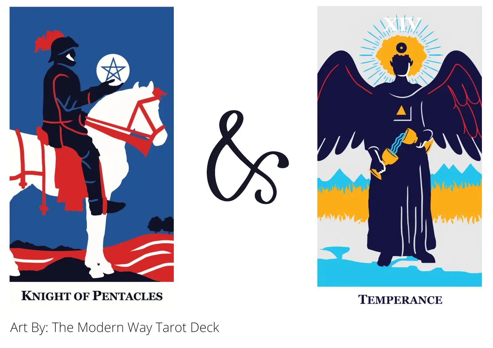 knight of pentacles and temperance tarot cards together