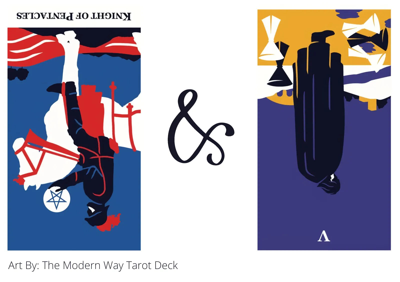 knight of pentacles reversed and five of cups reversed tarot cards together