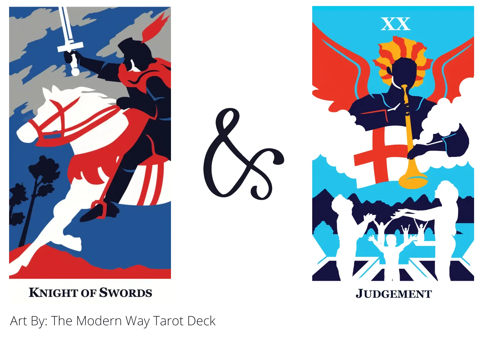 knight of swords and judgement tarot cards together