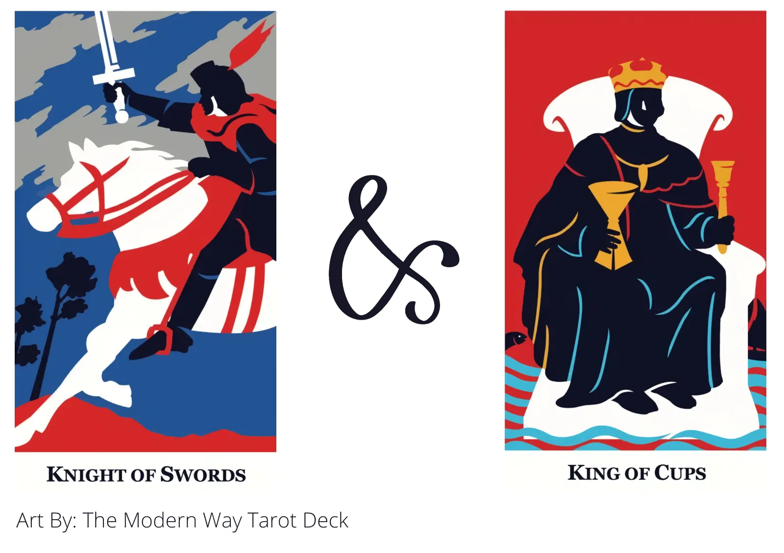 knight of swords and king of cups tarot cards together