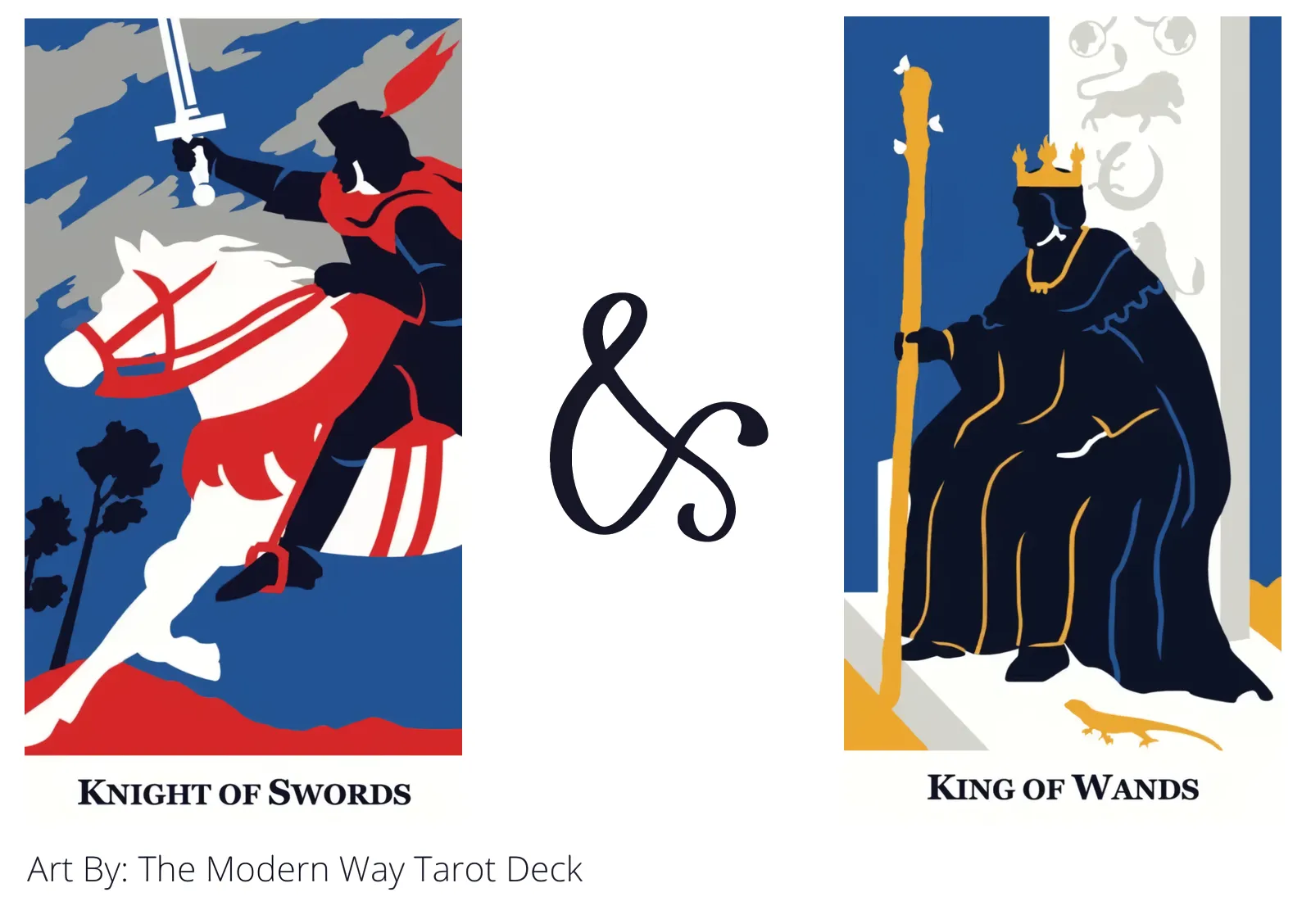 knight of swords and king of wands tarot cards together