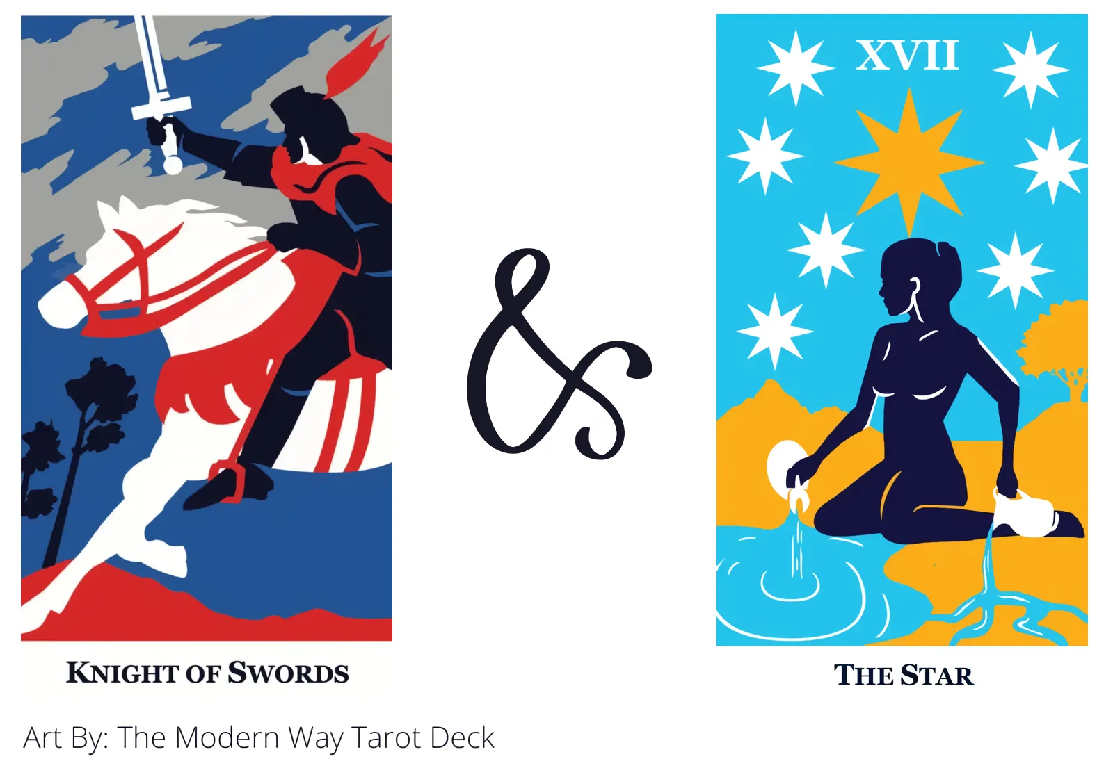 knight of swords and the star tarot cards together