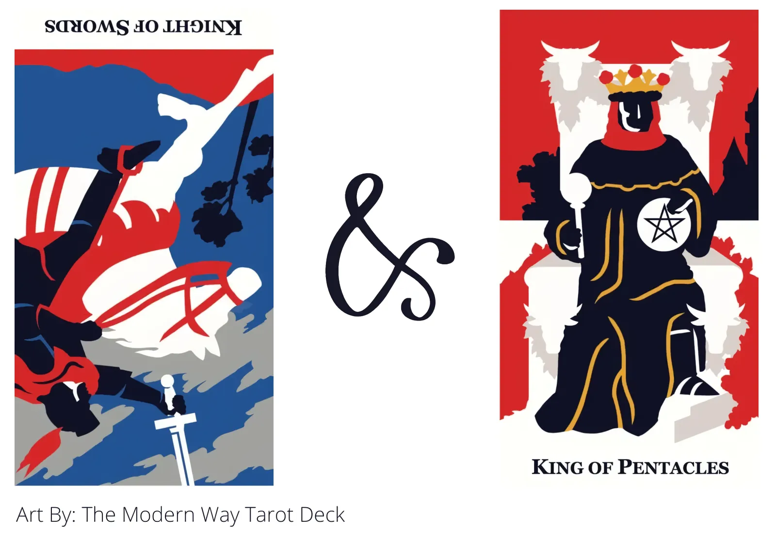knight of swords reversed and king of pentacles tarot cards together