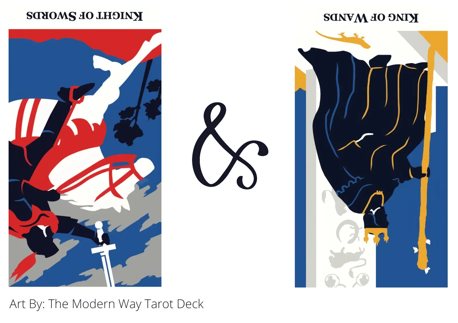 knight of swords reversed and king of wands reversed tarot cards together