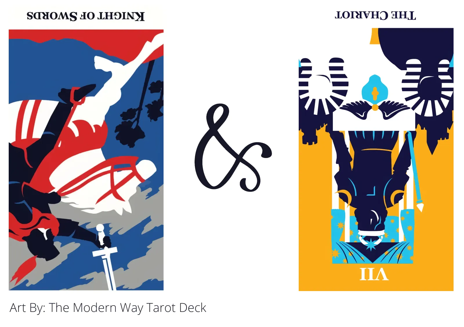 knight of swords reversed and the chariot reversed tarot cards together