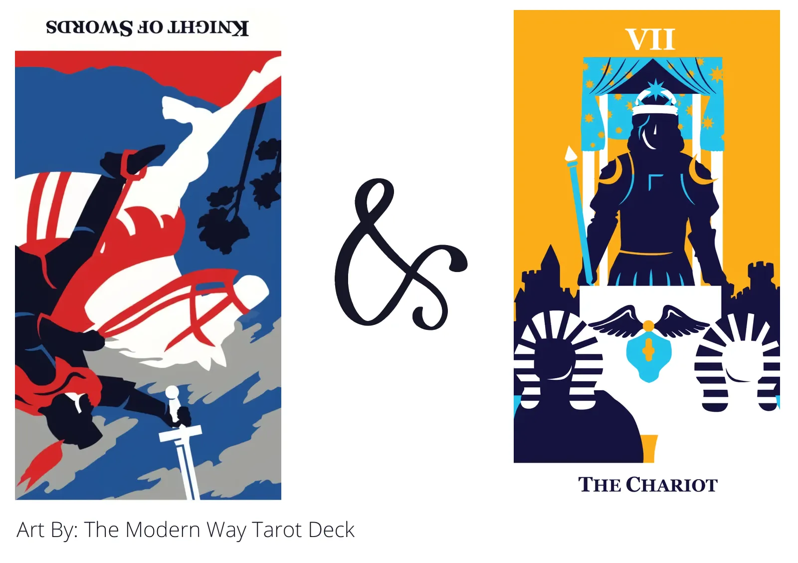 knight of swords reversed and the chariot tarot cards together