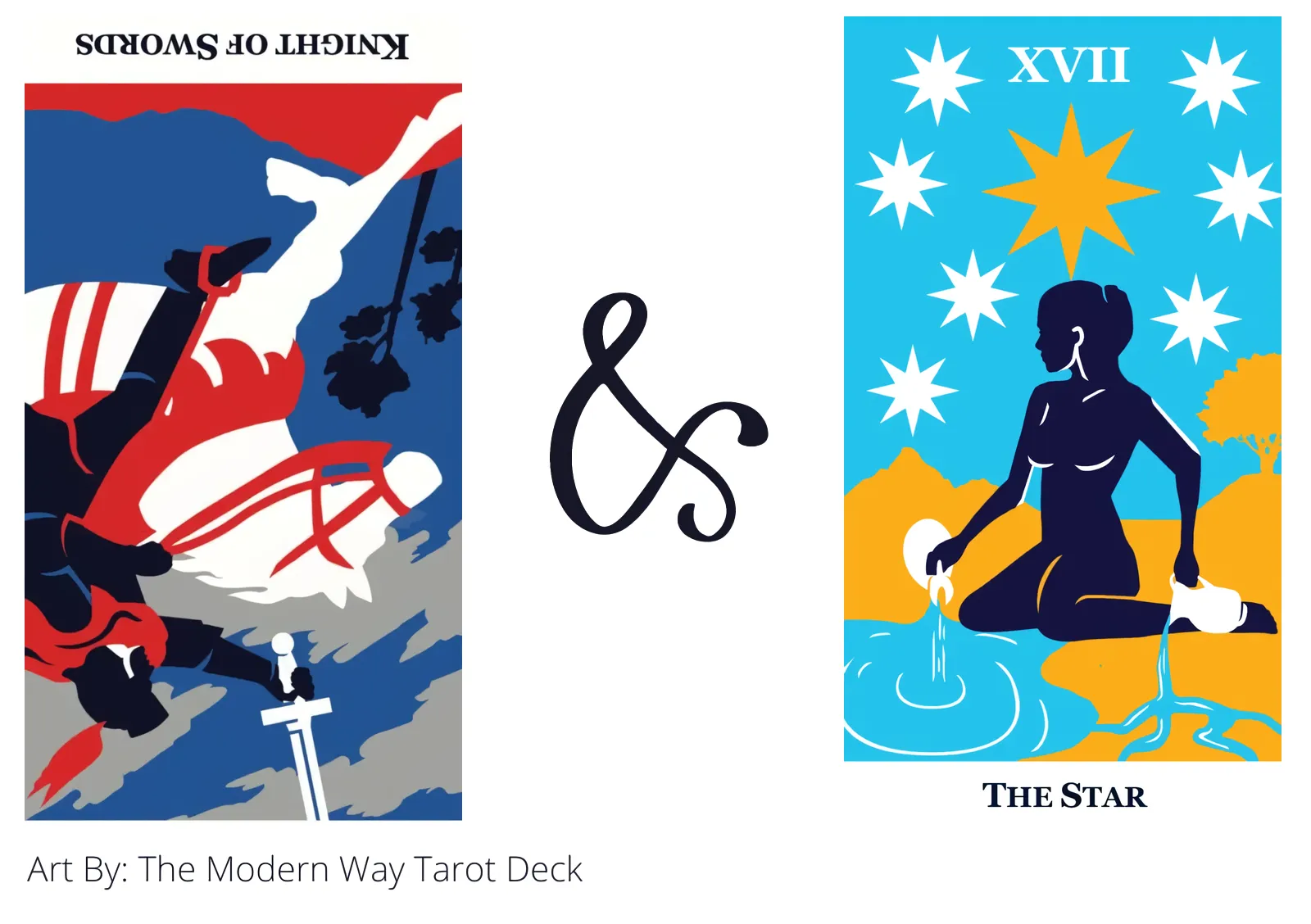 knight of swords reversed and the star tarot cards together
