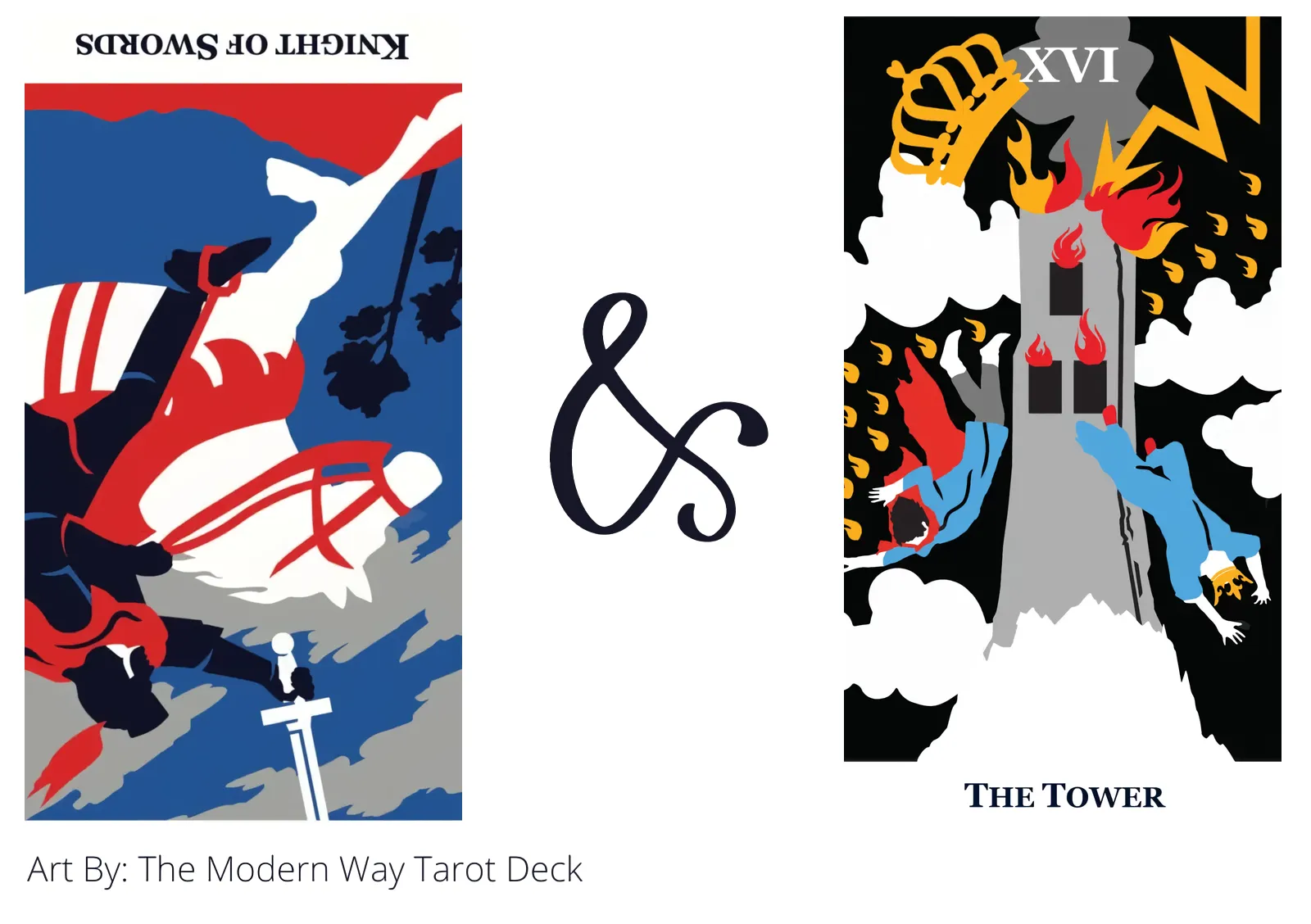 knight of swords reversed and the tower tarot cards together