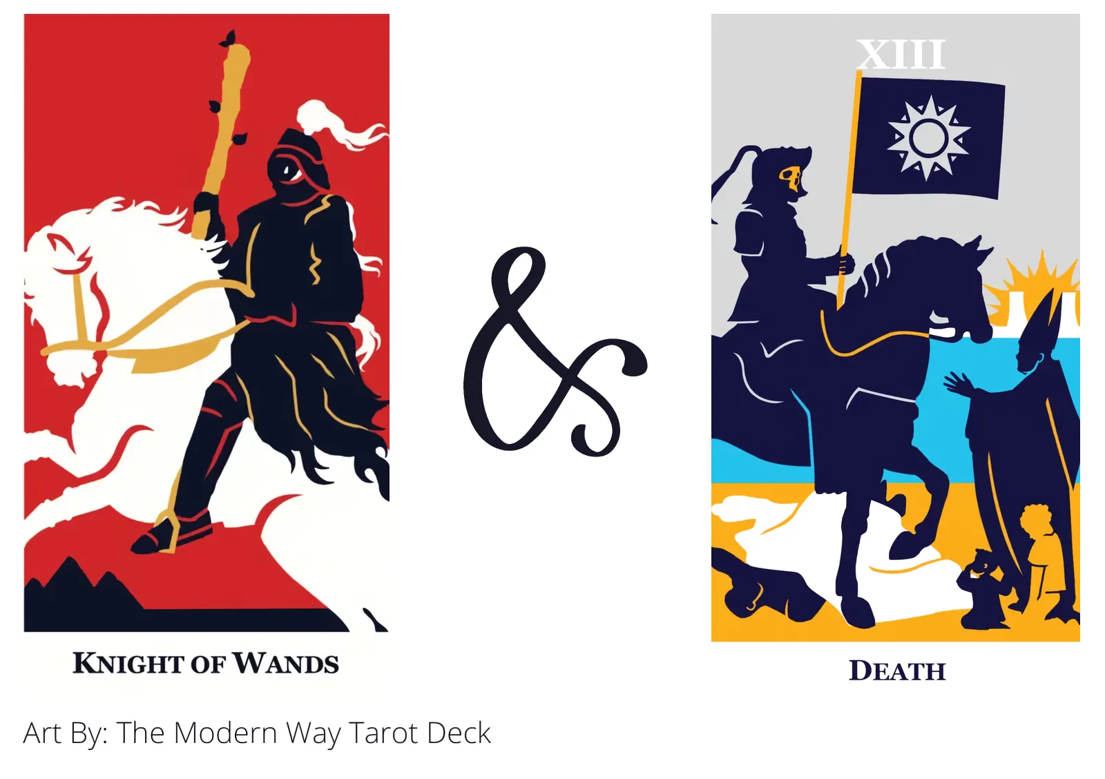 knight of wands and death tarot cards together