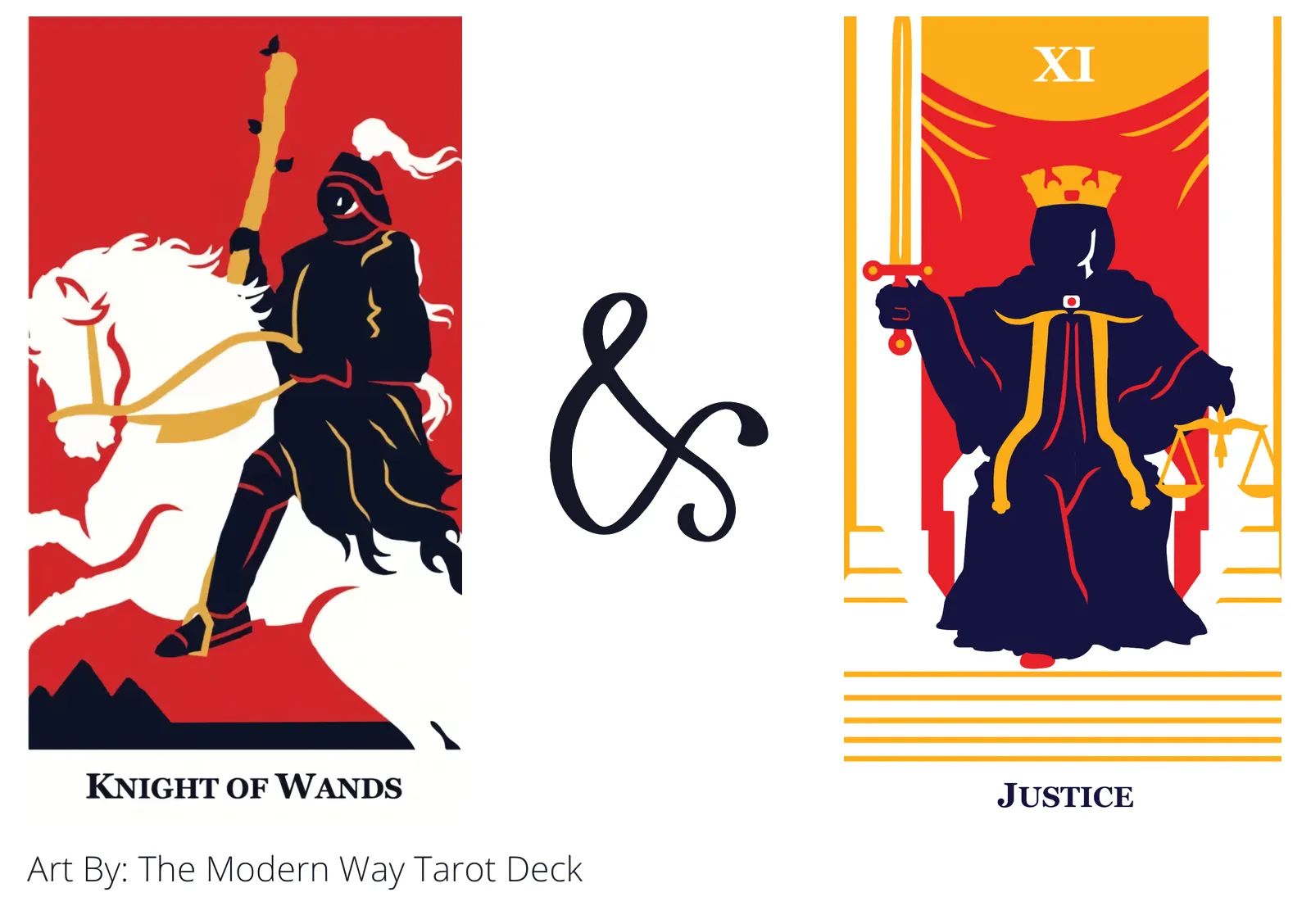 knight of wands and justice tarot cards together