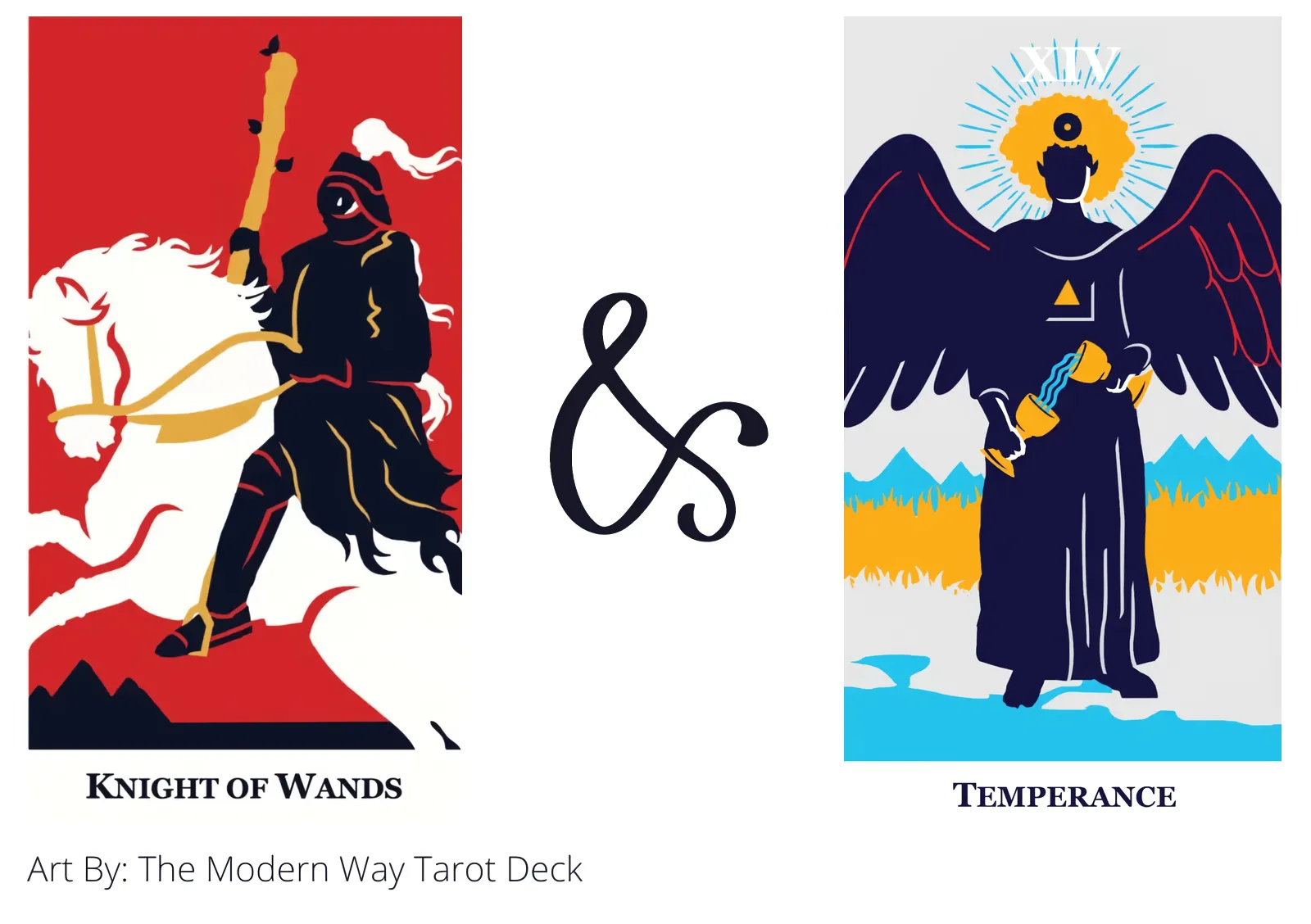 knight of wands and temperance tarot cards together