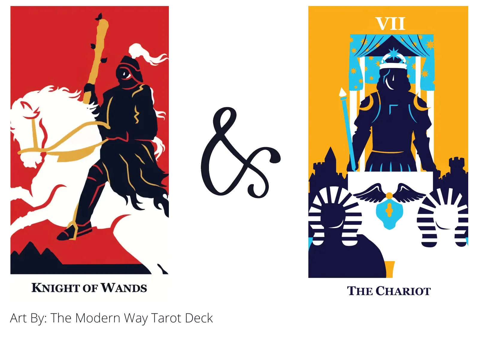 knight of wands and the chariot tarot cards together