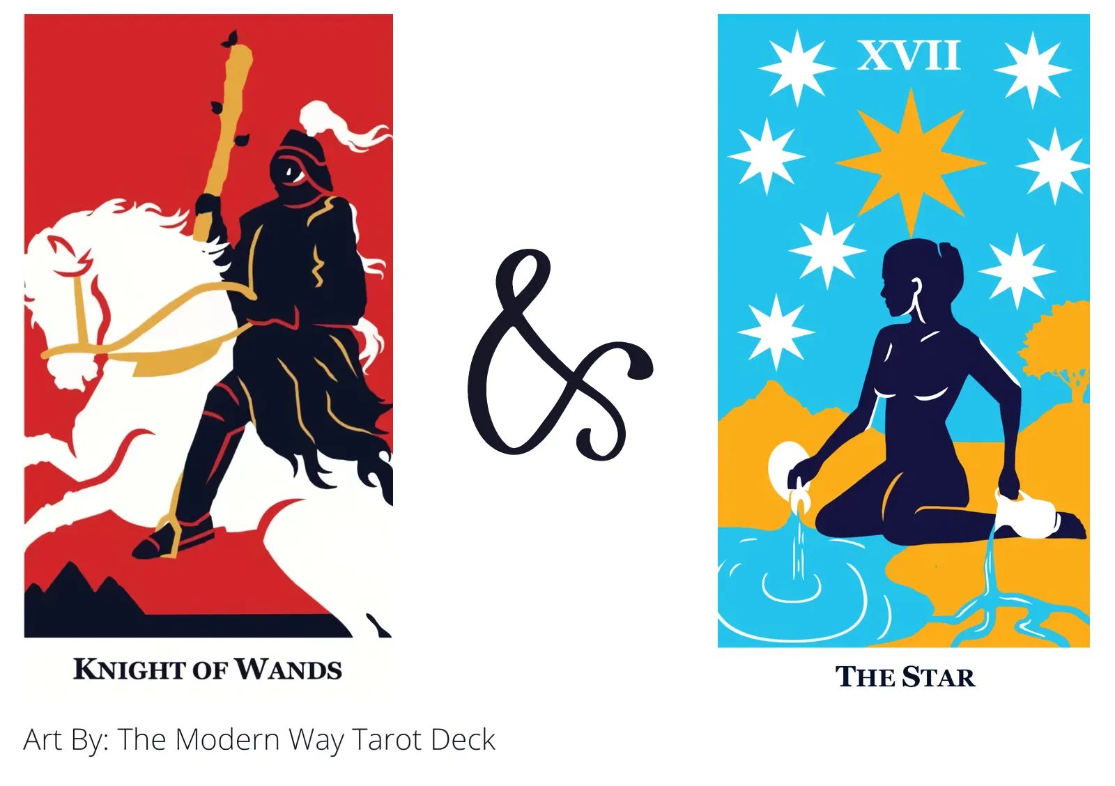 knight of wands and the star tarot cards together