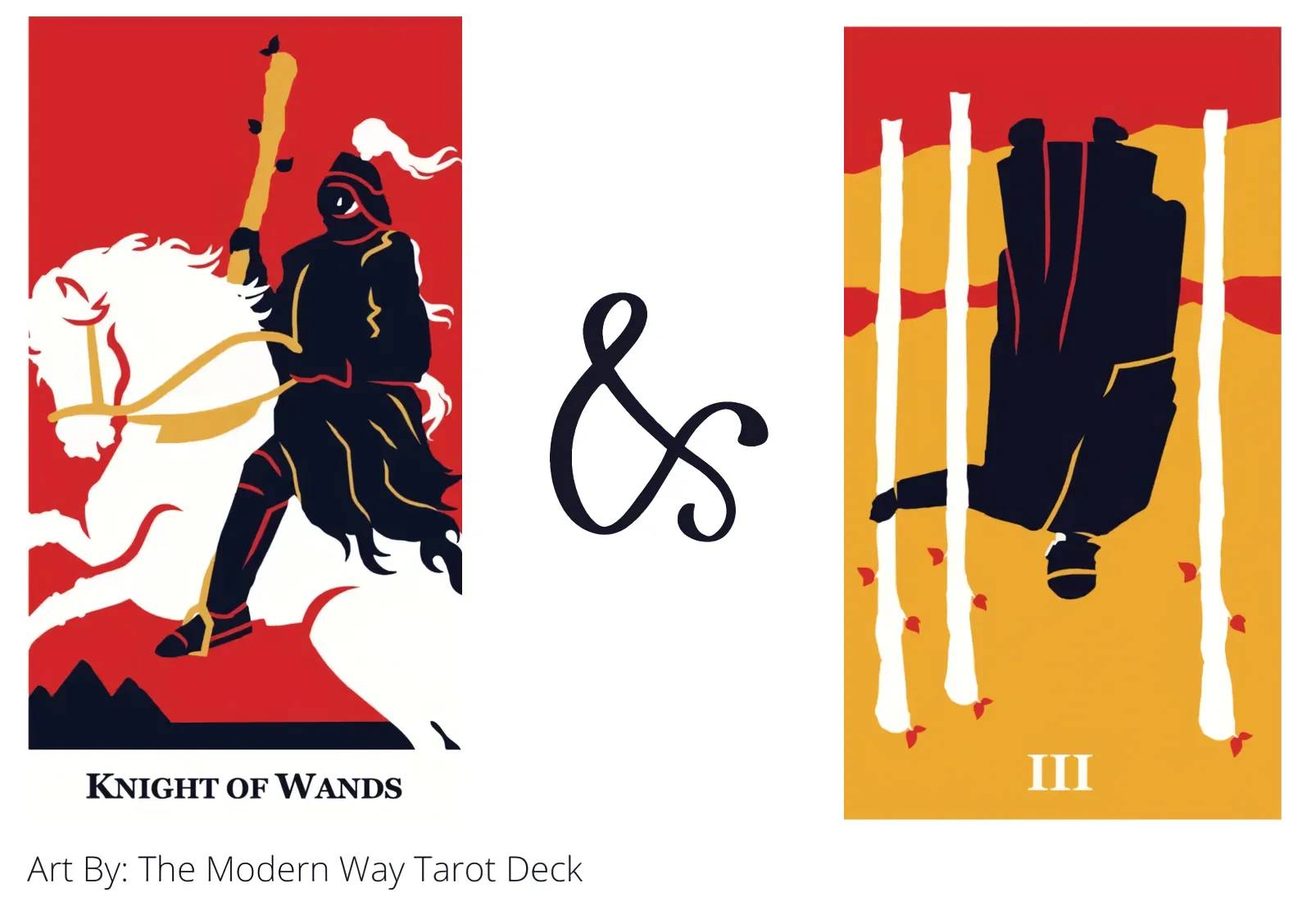 knight of wands and three of wands reversed tarot cards together