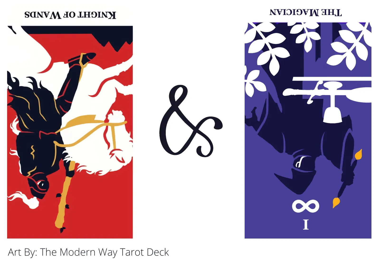 knight of wands reversed and the magician reversed tarot cards together