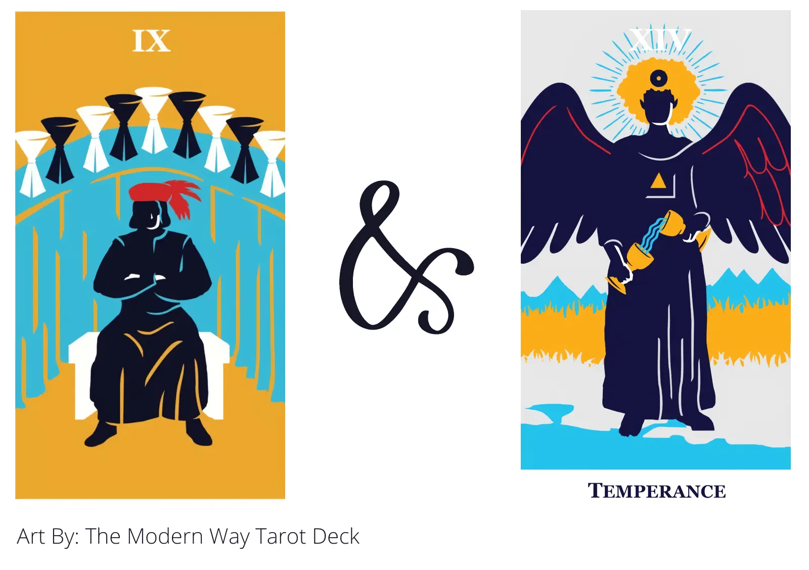 nine of cups and temperance tarot cards together