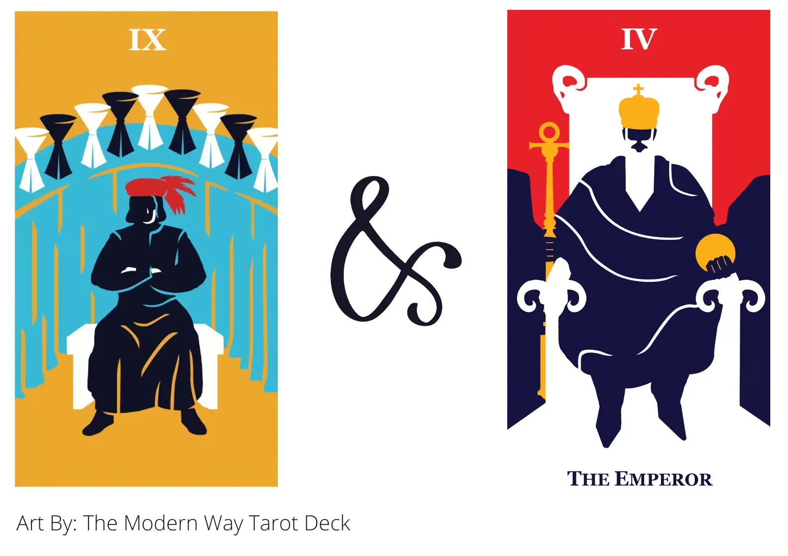 nine of cups and the emperor tarot cards together