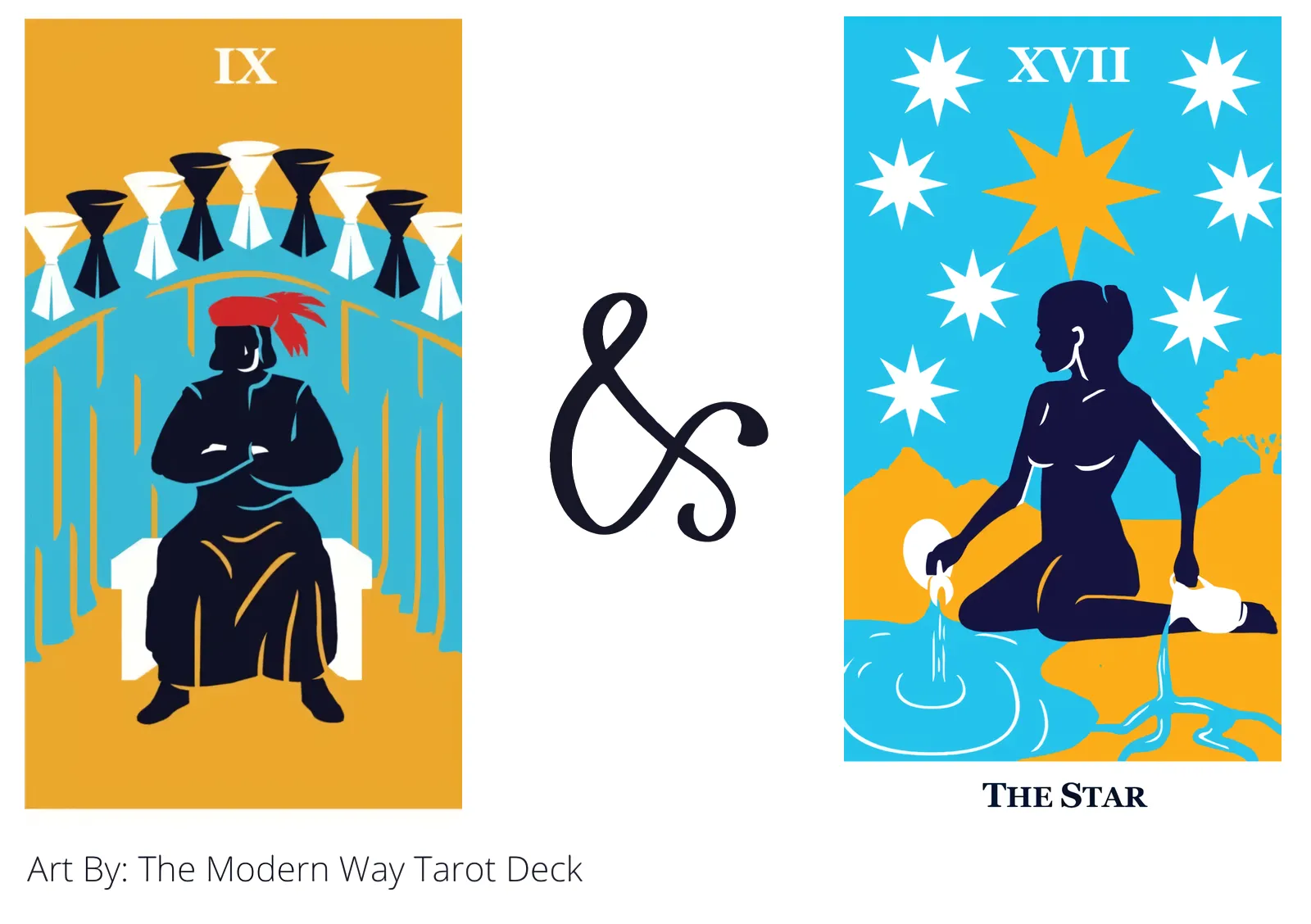 nine of cups and the star tarot cards together