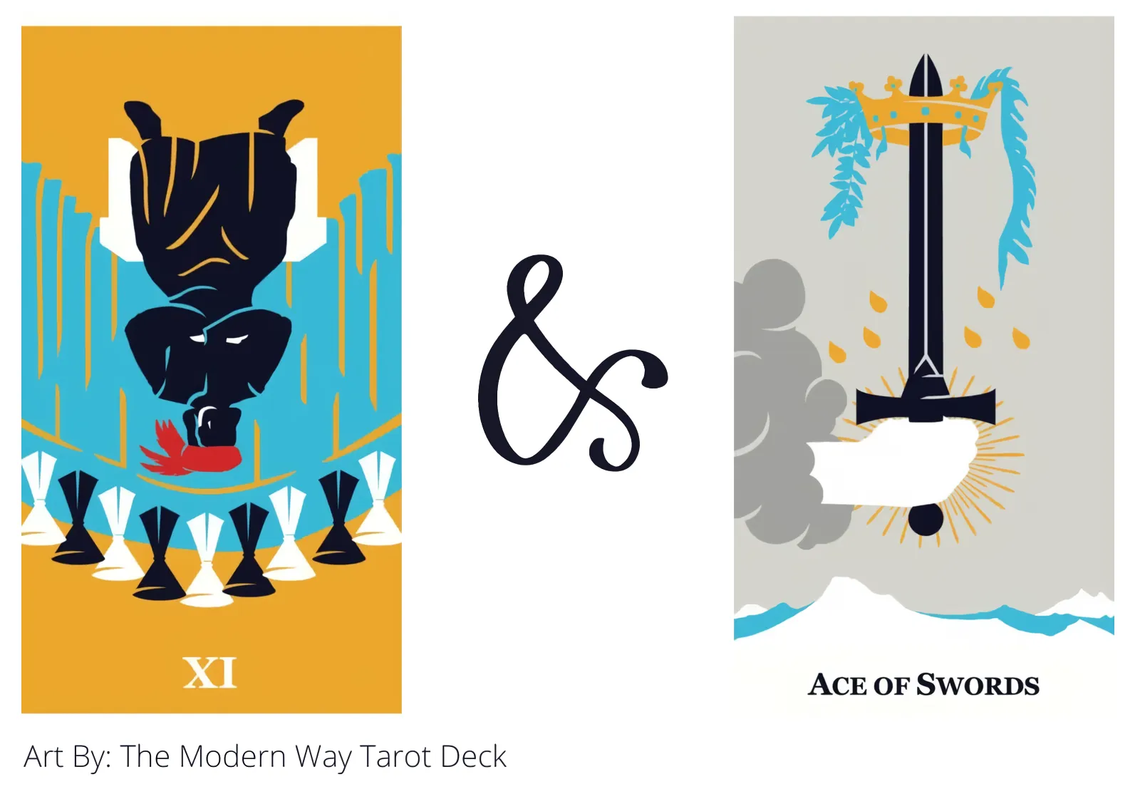 nine of cups reversed and ace of swords tarot cards together