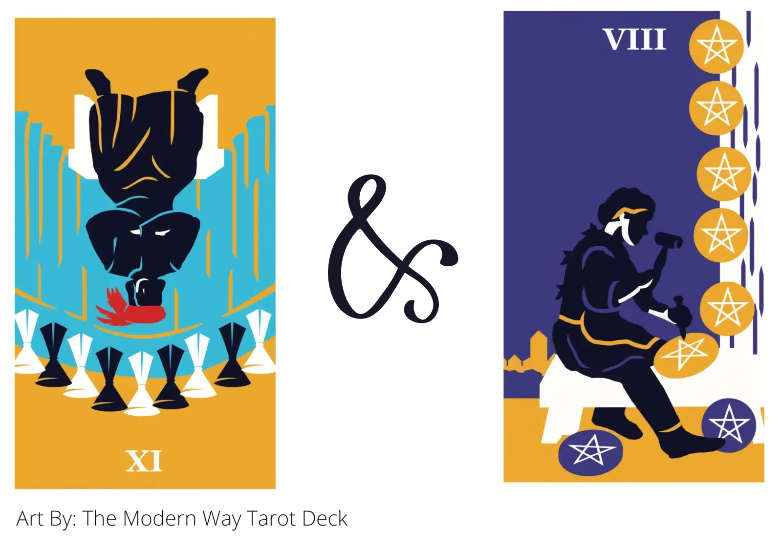 nine of cups reversed and eight of pentacles tarot cards together