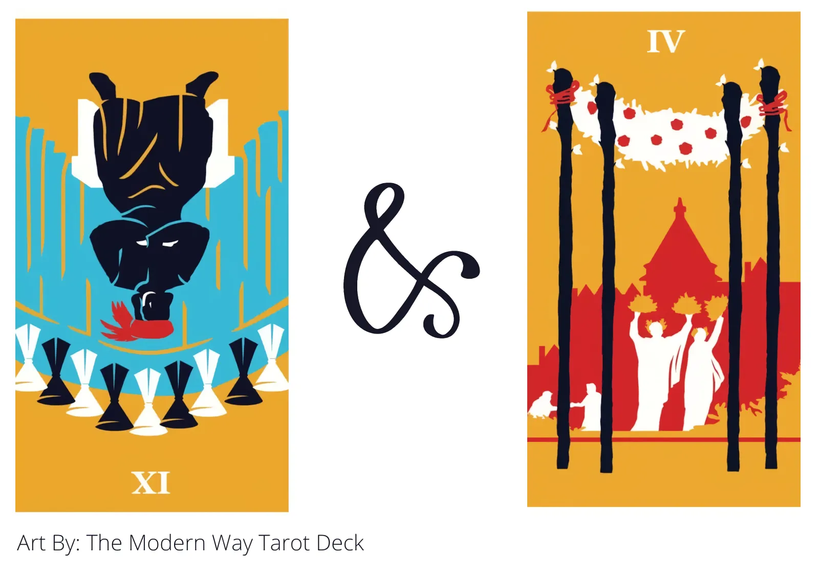 nine of cups reversed and four of wands tarot cards together