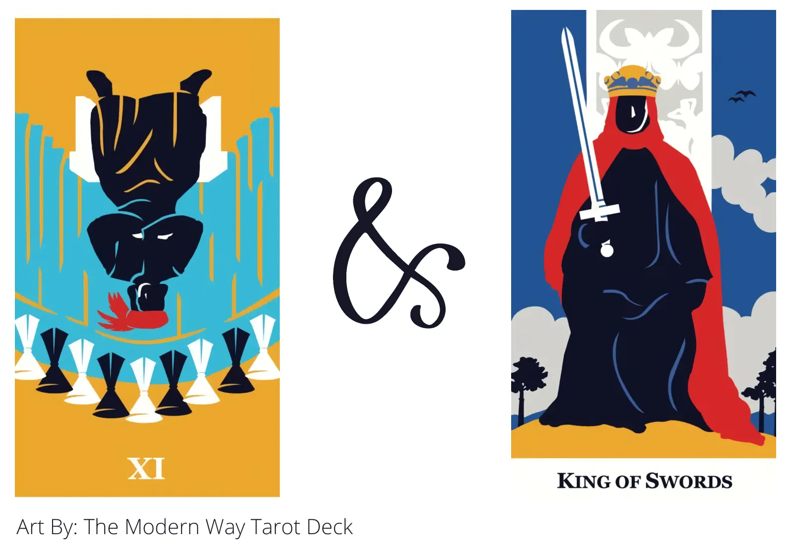 nine of cups reversed and king of swords tarot cards together