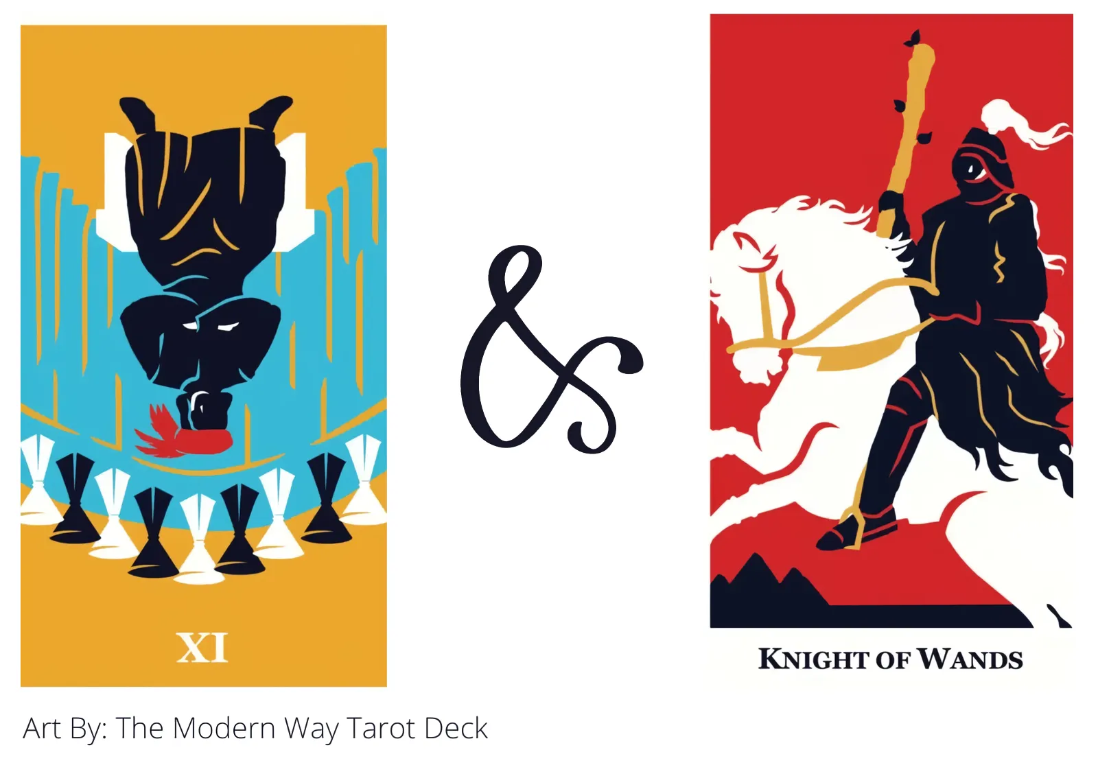 nine of cups reversed and knight of wands tarot cards together