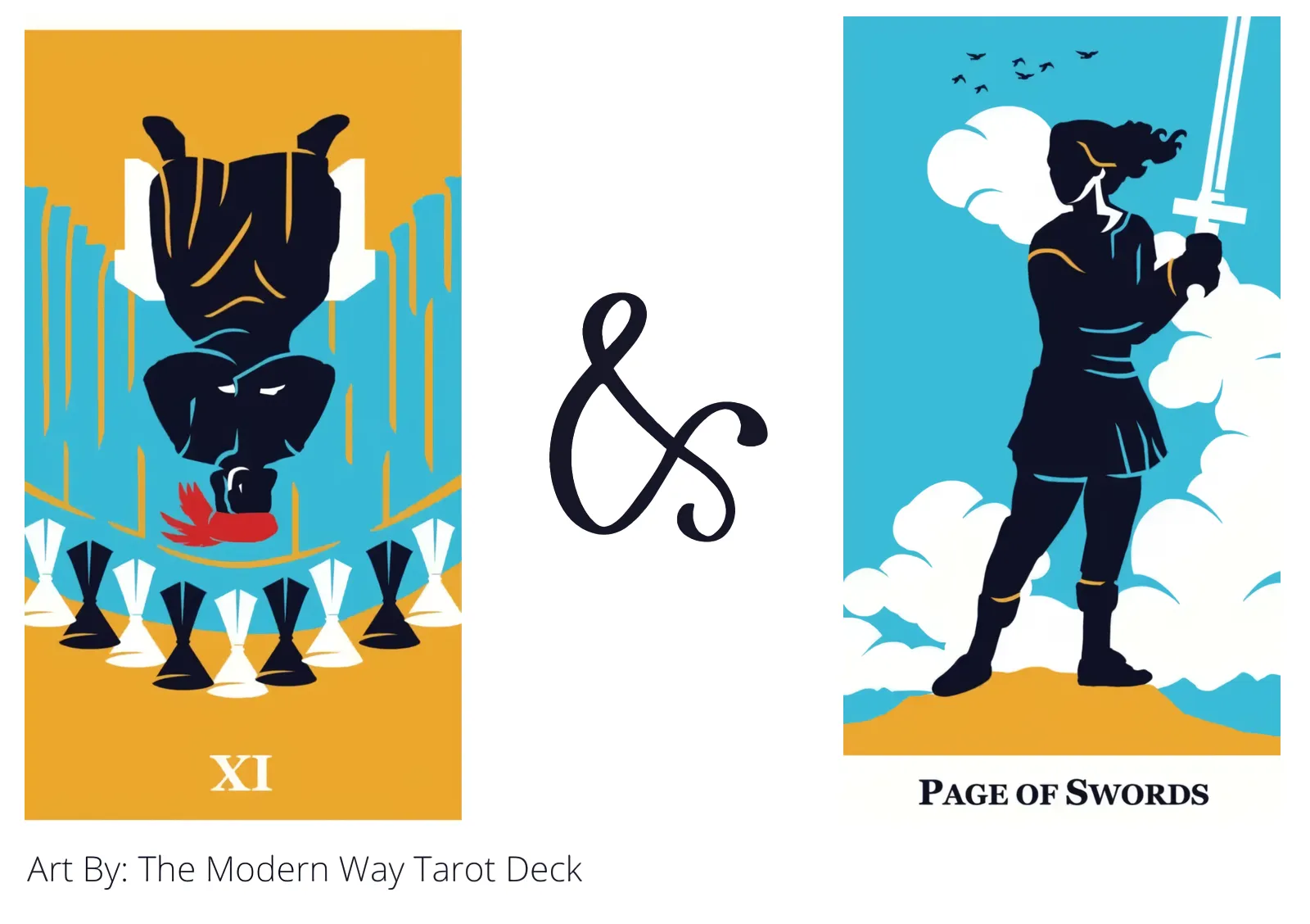 nine of cups reversed and page of swords tarot cards together