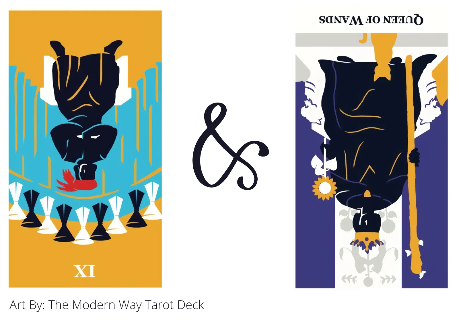 nine of cups reversed and queen of wands reversed tarot cards together