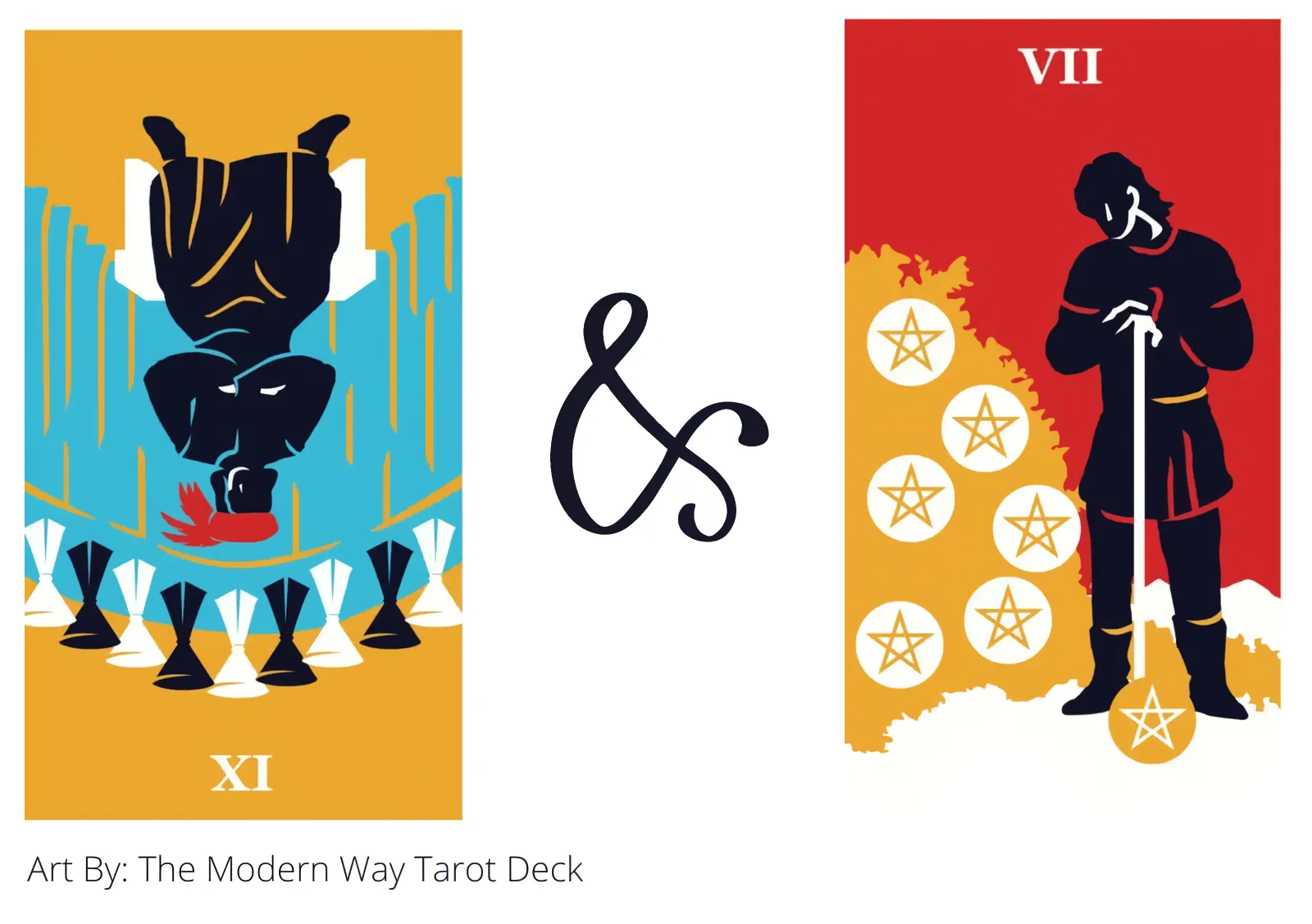 nine of cups reversed and seven of pentacles tarot cards together