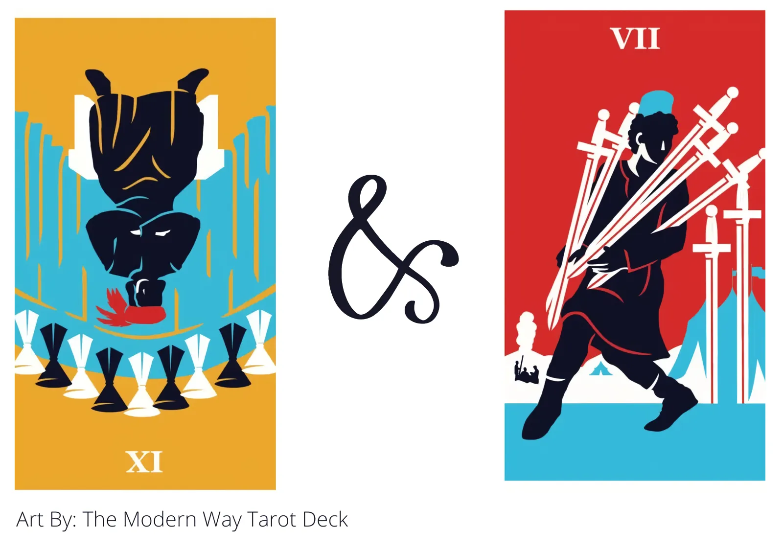 nine of cups reversed and seven of swords tarot cards together