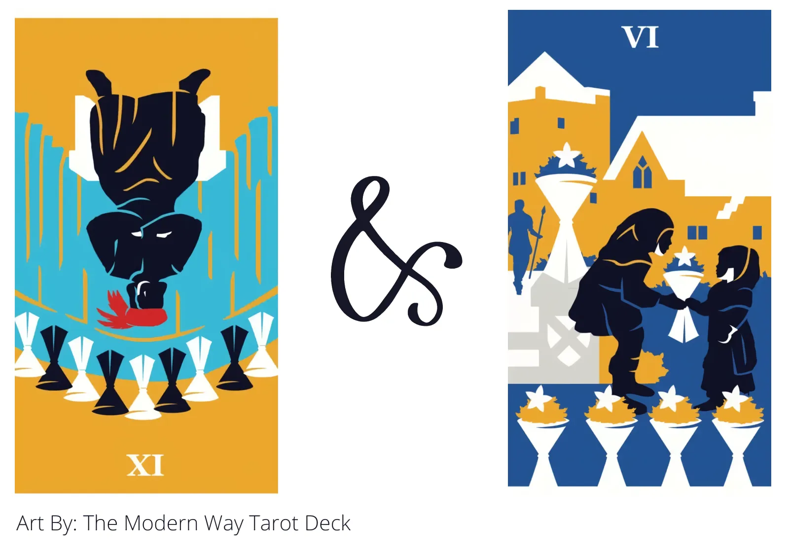nine of cups reversed and six of cups tarot cards together